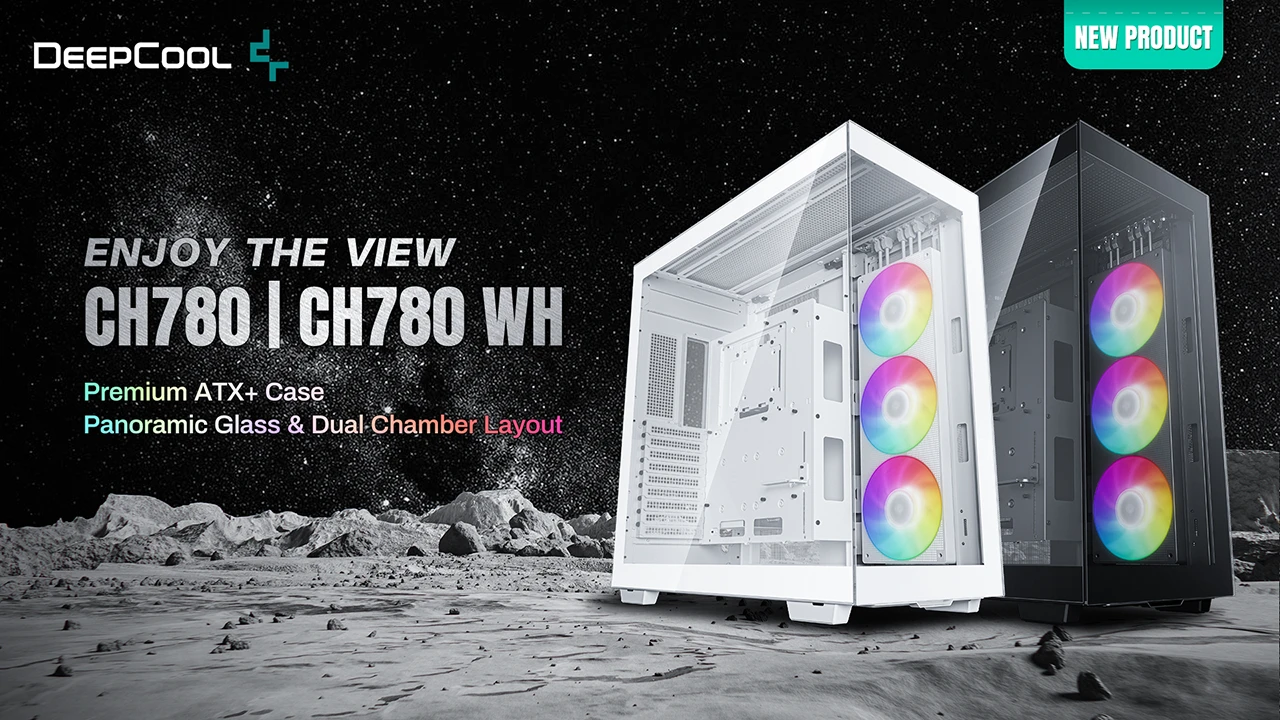 DeepCool presents the CH780: A panoramic ATX+ dual-chamber case that redefines PC aesthetics and performance